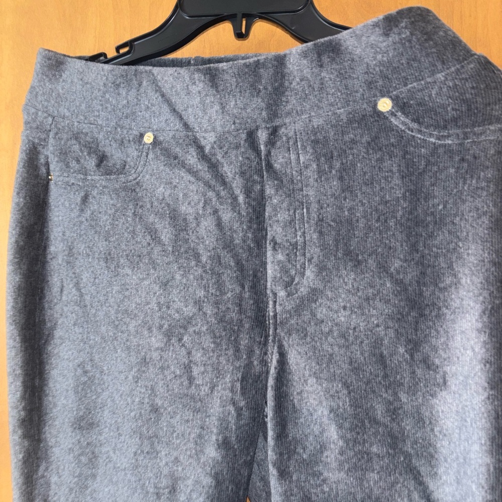 Michael Michael Kors Gray Corduroy Straight Ankle Pull-On Pants, High-Rise NWT - Picture 2 of 10